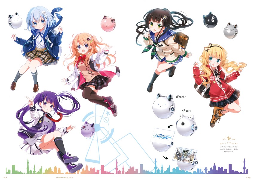 kafuu chino, hoto cocoa, kirima syaro, tippy, tedeza rize, and 3 more (gochuumon wa usagi desu ka? and 1 more) drawn by koi_(koisan)