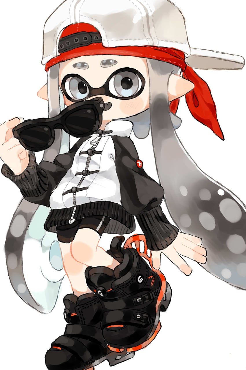 inkling player character and inkling girl (splatoon) drawn by myon_rio