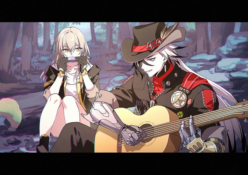 trailblazer, stelle, and boothill (honkai and 1 more) drawn by kangetsu_(fhalei)
