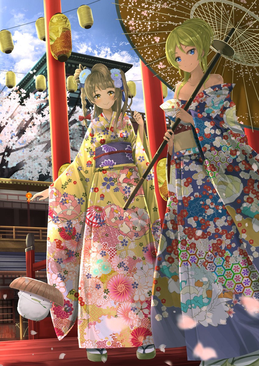 ayase eli and minami kotori (love live! and 1 more) drawn by orein