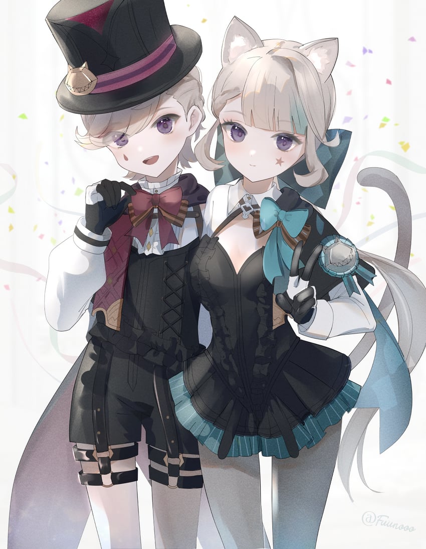 lynette and lyney (genshin impact) drawn by fujito_(call_f_)
