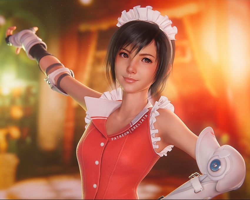 yuffie kisaragi (final fantasy and 3 more) drawn by sreliata