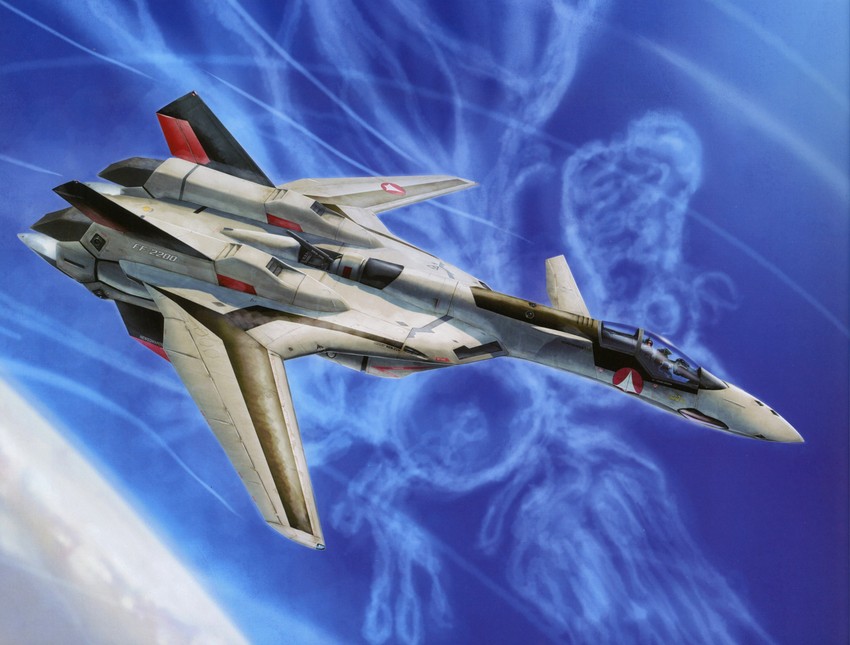 yf-19 and isamu dyson (macross and 1 more) drawn by tenjin_hidetaka
