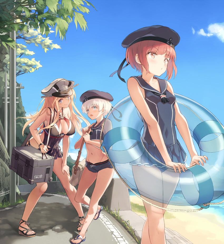 bismarck, z1 leberecht maass, and z3 max schultz (kantai collection) drawn by u-suke_(supertie)