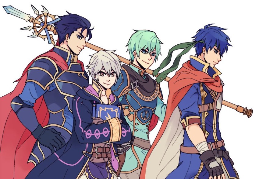 ike, male robin, ephraim, and hector (fire emblem and 5 more) drawn by alisha_(heirror)