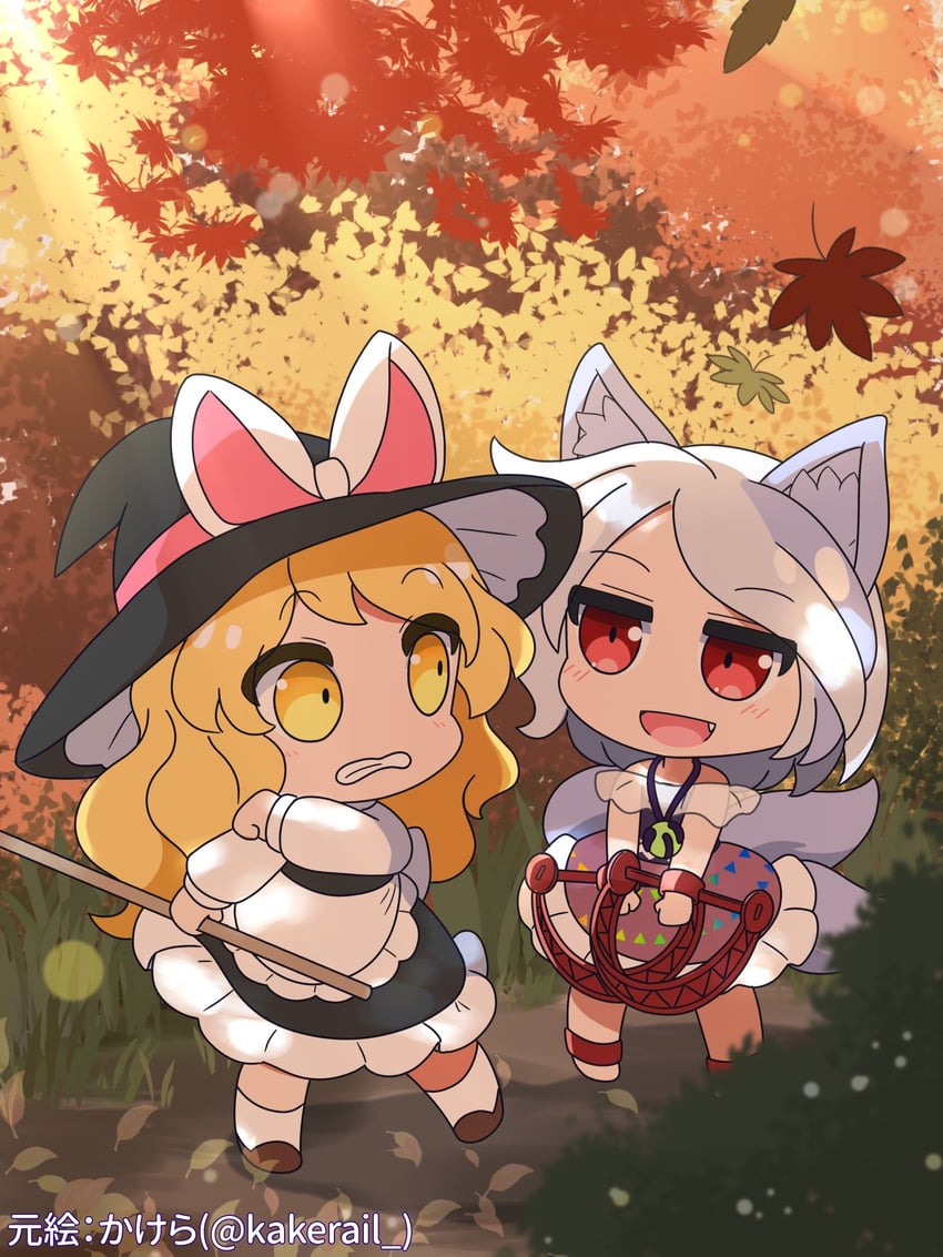 kirisame marisa and mitsugashira enoko (touhou and 1 more) drawn by rizleting