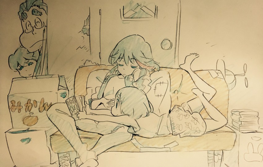 matoi ryuuko, mankanshoku mako, mankanshoku sukuyo, and mankanshoku barazou (kill la kill) drawn by sushio