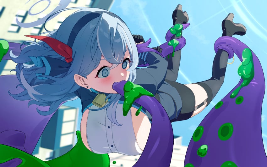 ako and pan-chan (blue archive) drawn by keita_(kta0)