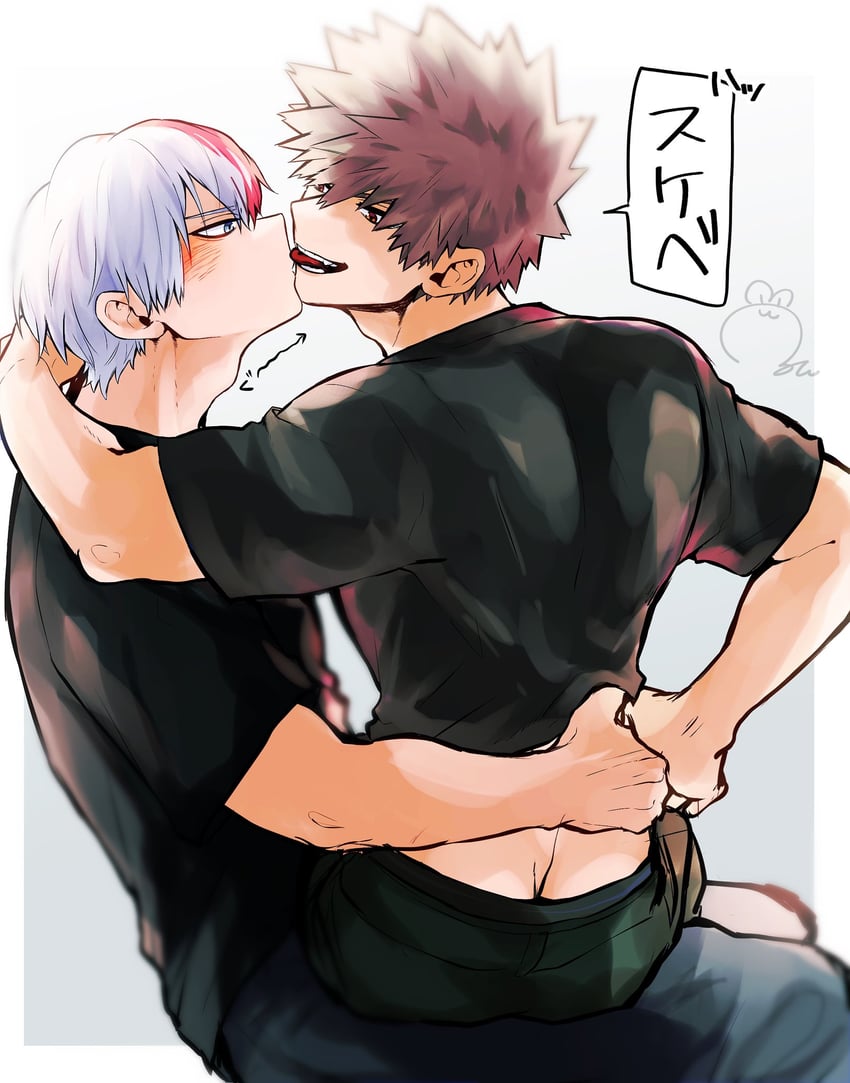 bakugou katsuki and todoroki shoto (boku no hero academia) drawn by jiyudo
