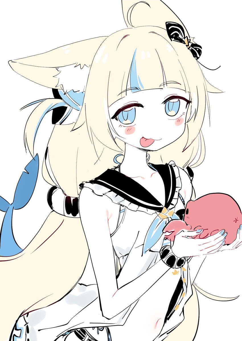 sameko saba and kaniki (indie virtual youtuber) drawn by eds