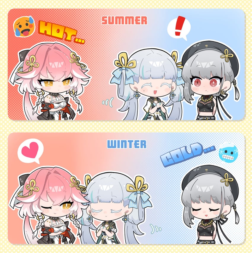 changli, jinhsi, and sanhua (wuthering waves) drawn by dog-san