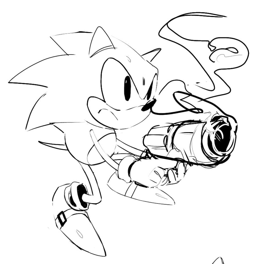 sonic the hedgehog and classic sonic (sonic and 1 more) drawn by murzanic