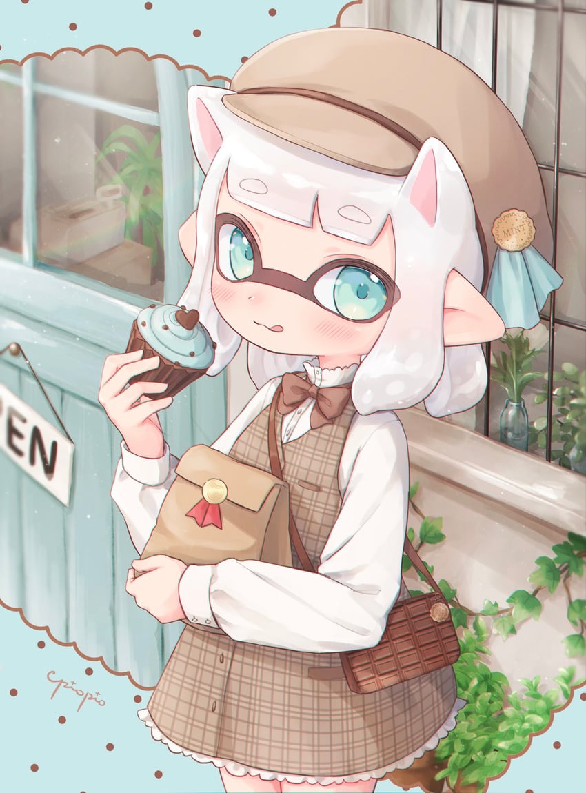 inkling player character and inkling girl (splatoon) drawn by pioxpioo