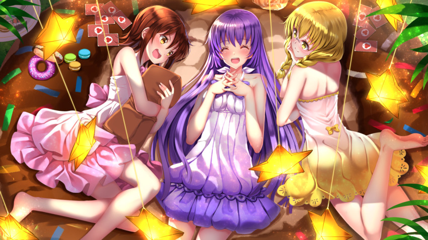 nishikawa youko, odagiri futaba, and hayama teru (sansha san'you) drawn by swordsouls