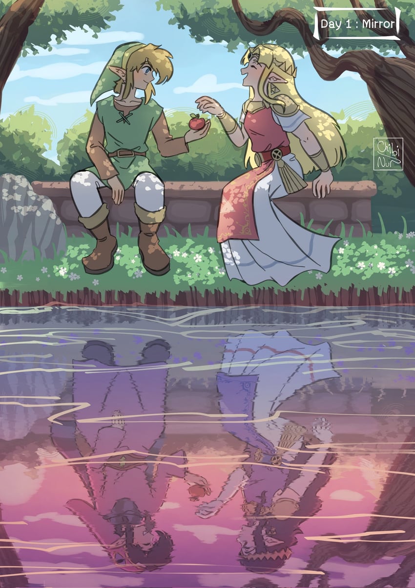 link, princess zelda, princess hilda, and ravio (the legend of zelda and 1 more) drawn by chibi_nur