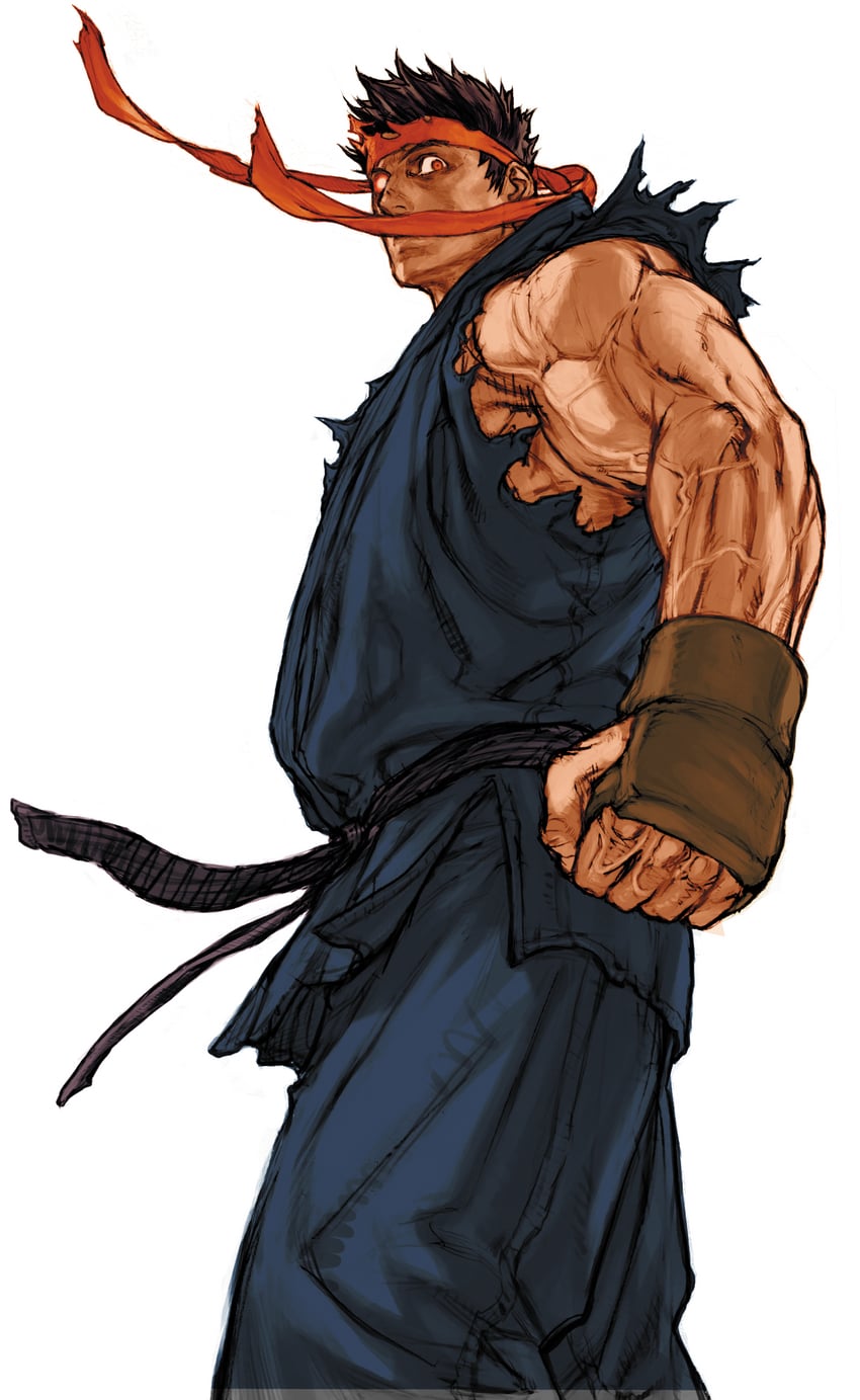ryu and evil ryu (street fighter and 1 more) drawn by nishimura_kinu