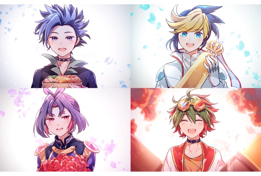 sakaki yuya, ute, hugo, and joeri (yu-gi-oh! and 1 more) drawn by yuiki_yuu