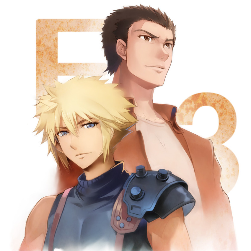 cloud strife and hazuki ryou (final fantasy and 3 more) drawn by miyo_(13th_floor)