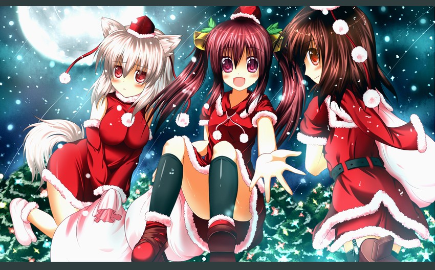 shameimaru aya, inubashiri momiji, and himekaidou hatate (touhou) drawn by yuzutei