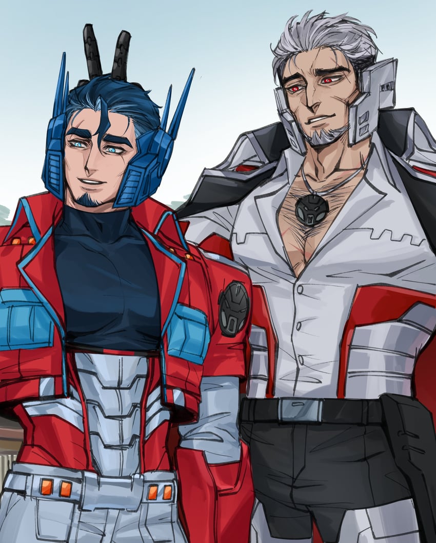 optimus prime and megatron (transformers and 1 more) drawn by sin0ky