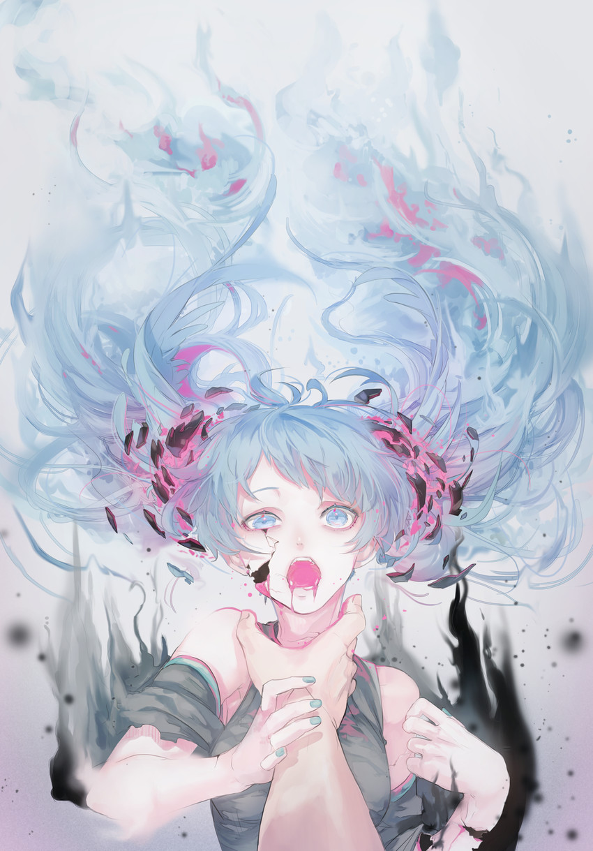 hatsune miku (vocaloid and 1 more) drawn by mizutame_tori