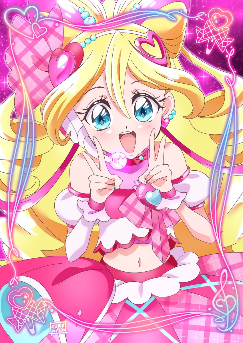 sakura uta and cure idol (precure and 1 more) drawn by cure_nico