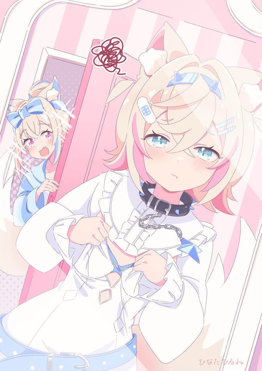 fuwawa abyssgard and mococo abyssgard (hololive and 1 more) drawn by hinata_hirune