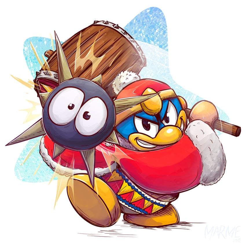 king dedede and gordo (kirby and 1 more) drawn by jmarme