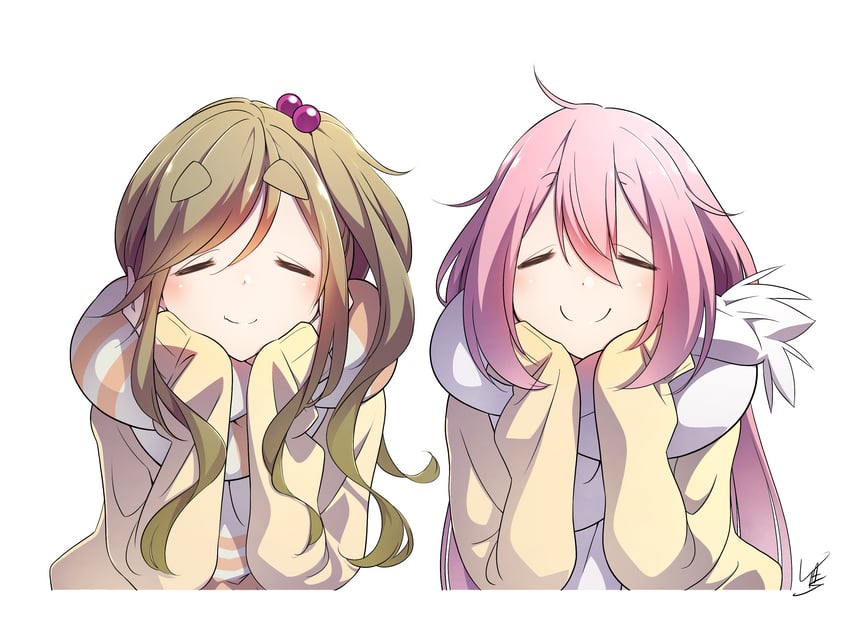 kagamihara nadeshiko and inuyama aoi (yurucamp) drawn by yas_(yosiyasuyasu)