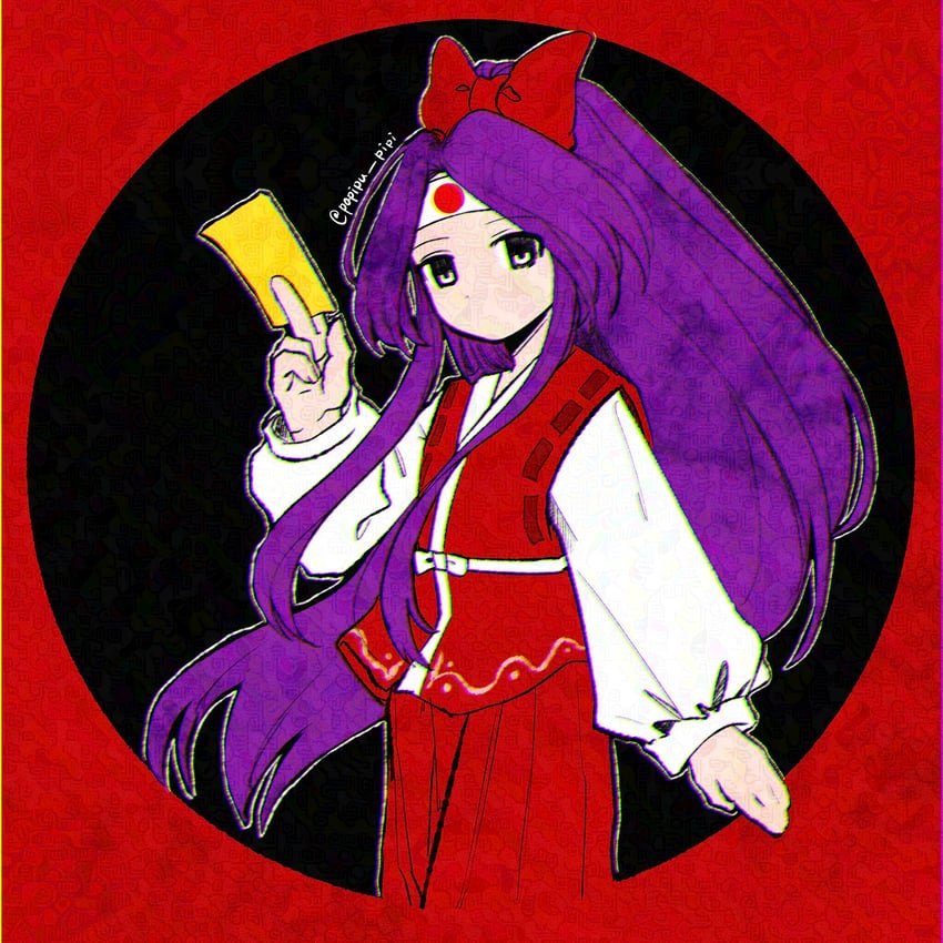 hakurei reimu (touhou and 1 more) drawn by papipu_pipi