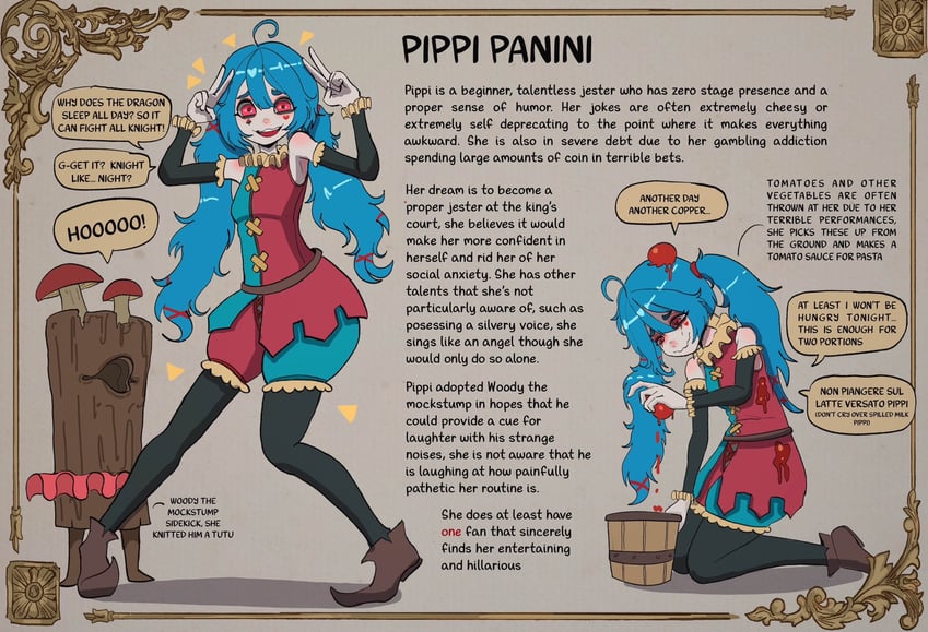 pippi panini and woody the mockstump (original) drawn by basedbinkie