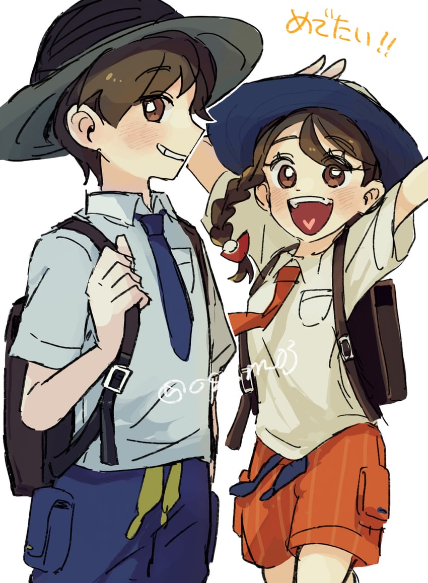juliana and florian (pokemon and 1 more) drawn by yusho_(ossm03)