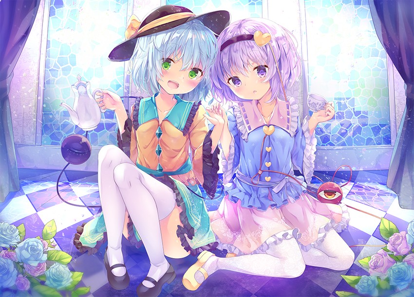 komeiji koishi and komeiji satori (touhou and 1 more) drawn by kinokomushi