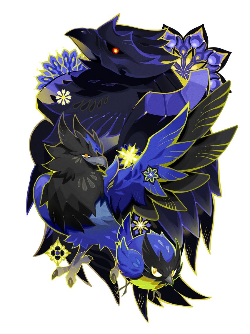 corviknight, rookidee, and corvisquire (pokemon) drawn by ou331