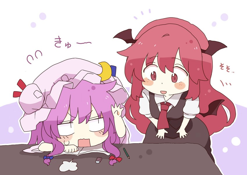 patchouli knowledge and koakuma (touhou) drawn by totoharu_(kujirai_minato)