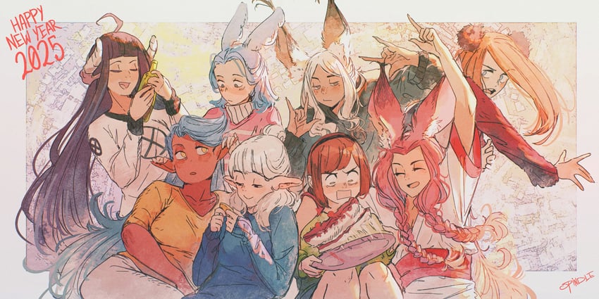 asimov, ottilie, felt, therese, izaria, and 3 more (original) drawn by spindle_(aidenr0)