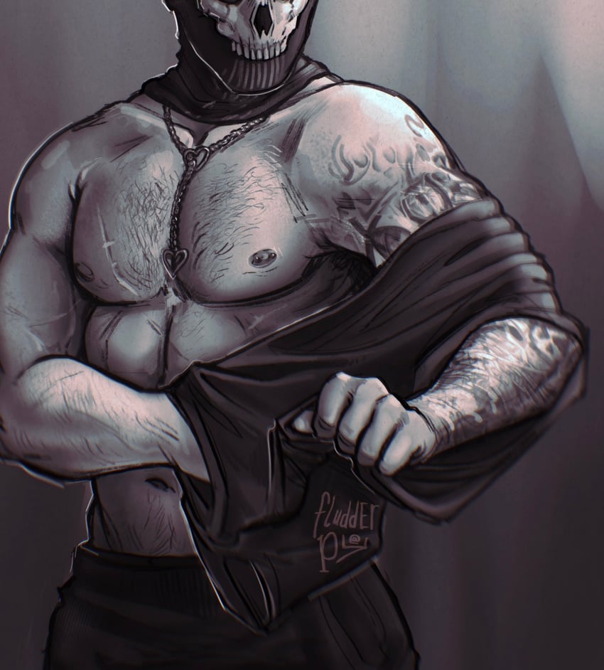 ghost (call of duty and 1 more) drawn by shell_(fludderpy)