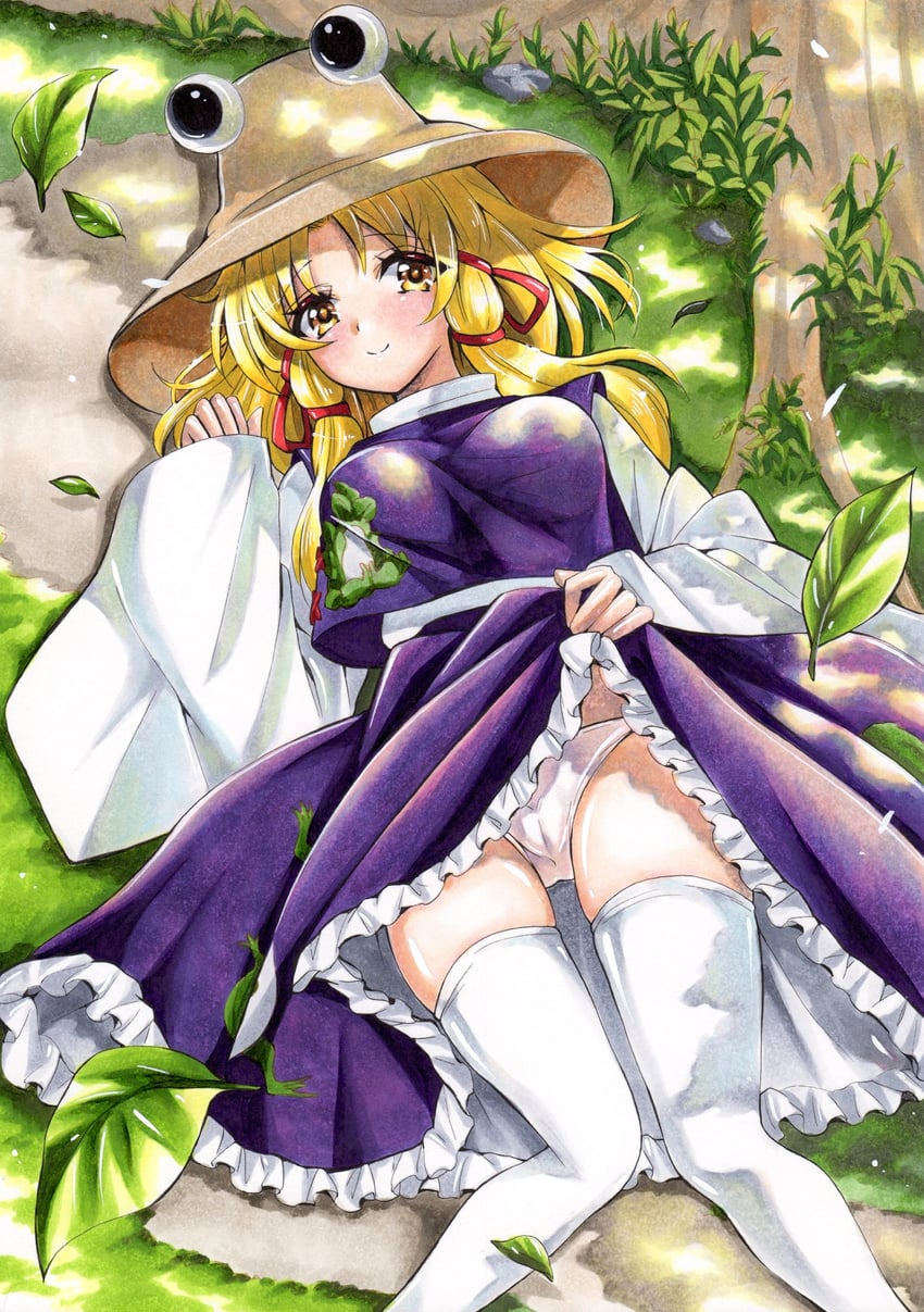 moriya suwako and pyonta (touhou) drawn by hmdark-9