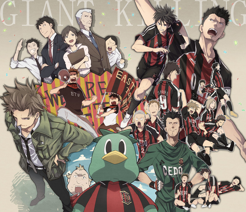 sera kyouhei, tatsumi takeshi, tsubaki daisuke, akasaki ryou, murakoshi shigeyuki, and 13 more (giant killing) drawn by gabu_kichi