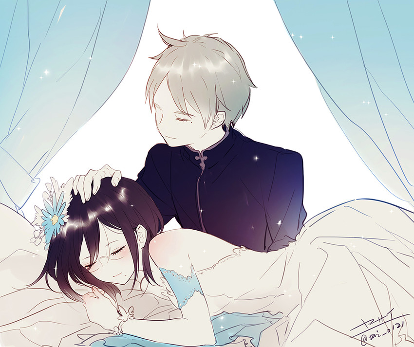 shimizu kiyoko and sugawara koushi (haikyuu!!) drawn by yasai_(getsu)