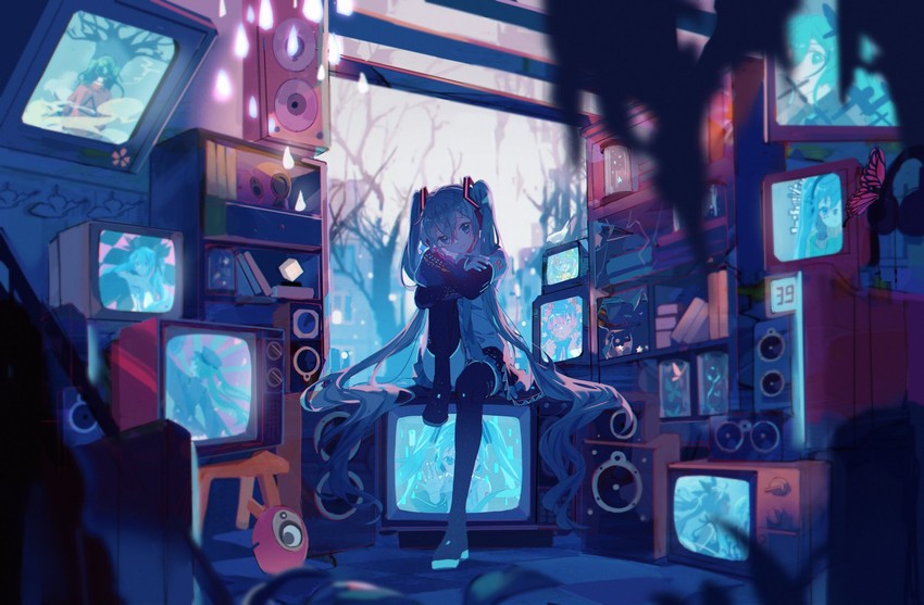 hatsune miku (vocaloid and 8 more) drawn by hitokoto
