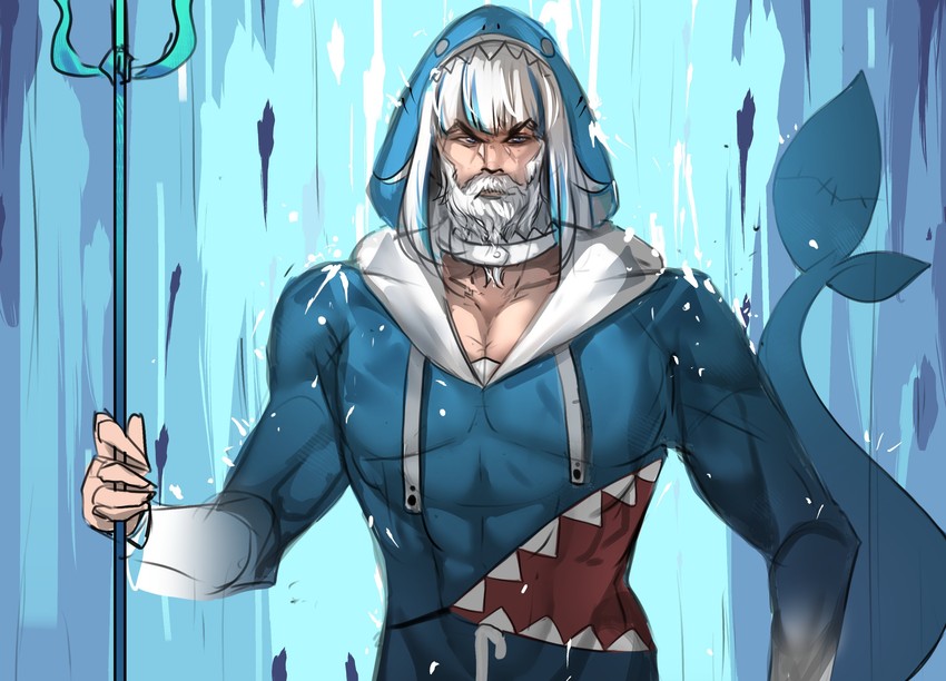 gawr gura and aquaman (hololive and 2 more) drawn by hinghoi
