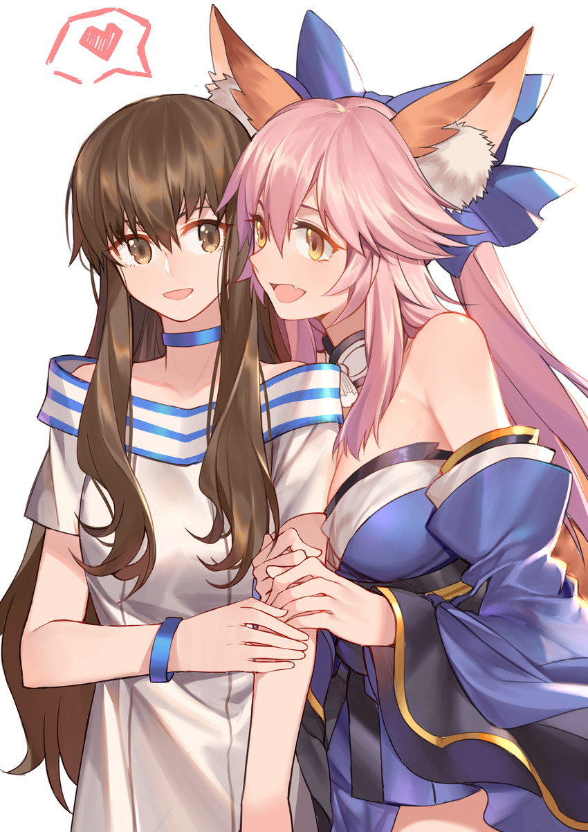 tamamo, tamamo no mae, and kishinami hakuno (fate and 2 more) drawn by yorukun