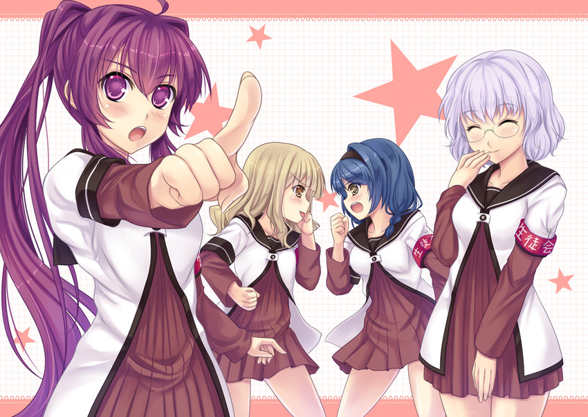 oomuro sakurako, furutani himawari, sugiura ayano, and ikeda chitose (yuruyuri) drawn by kawano_sesera