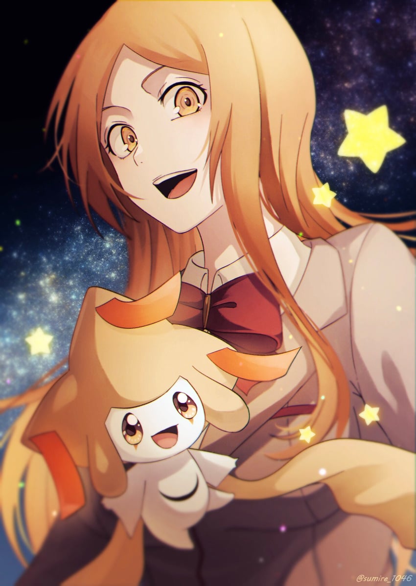 inoue orihime and jirachi (pokemon and 1 more) drawn by sumire_1046