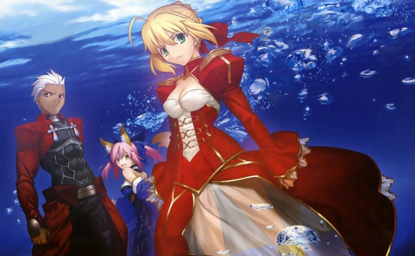 tamamo, nero claudius, tamamo no mae, and archer (fate and 1 more) drawn by takeuchi_takashi