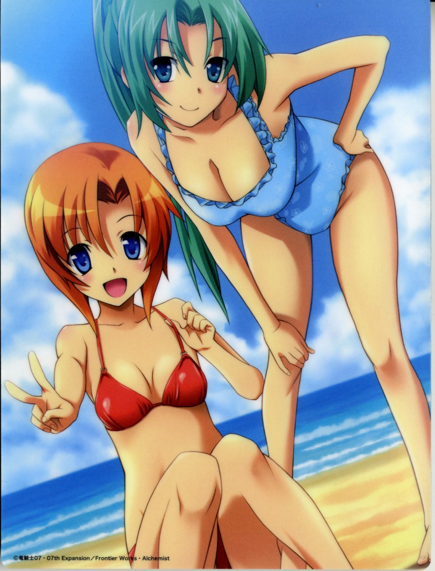 ryuuguu rena and sonozaki mion (higurashi no naku koro ni) drawn by rato
