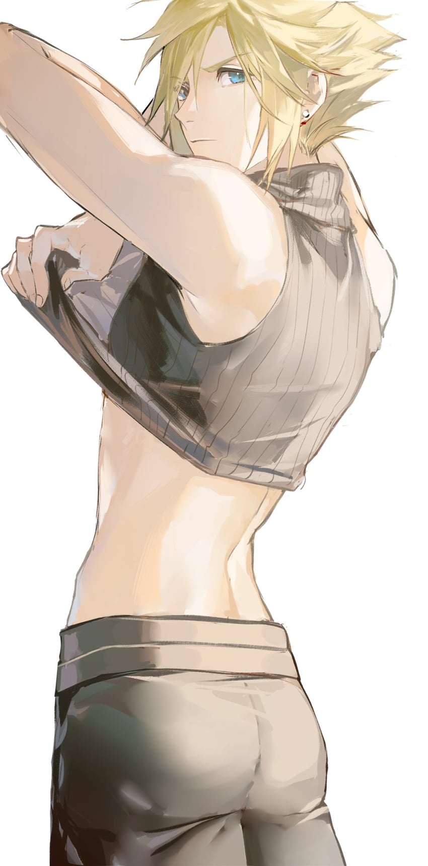 cloud strife (final fantasy and 2 more) drawn by lydiaaa