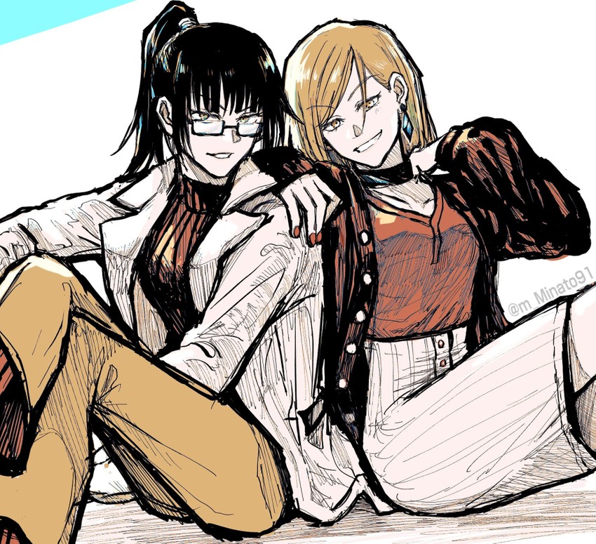 kugisaki nobara and zen'in maki (jujutsu kaisen) drawn by mike2010