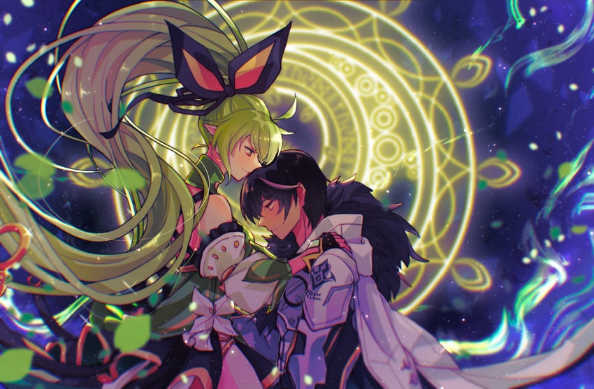 rena erindel, raven cronwell, anemos, and furious blade (elsword) drawn by amethyst97722